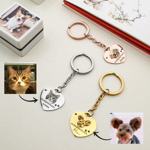Private photo custom love keychain