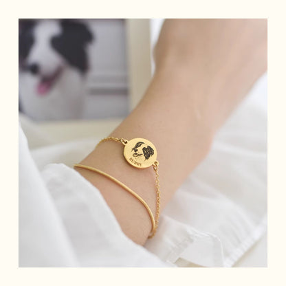 Double chain custom pet bracelet